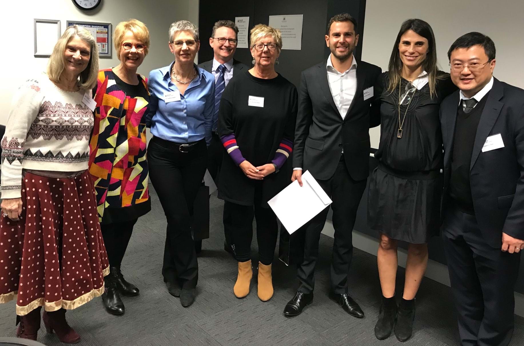 Val Sleigh-Beata Byok-Andrea JamesMark Phillips-Melinda Miller-Mr Mark Belanti-Dr Dielle Felman-James Chan